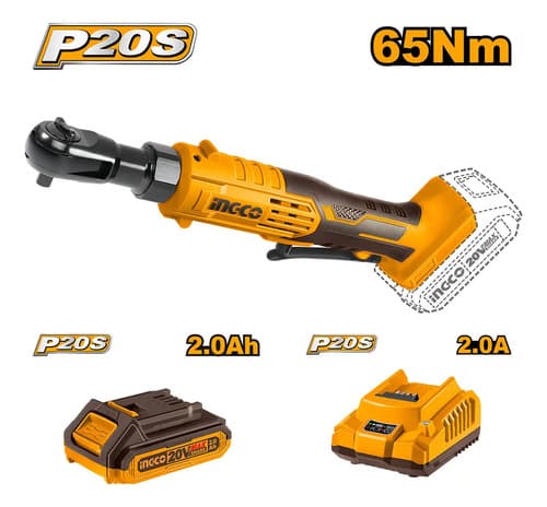 Llave Crique 20v Bateria P20s Ingco Cdrli206015 Naranja Claro