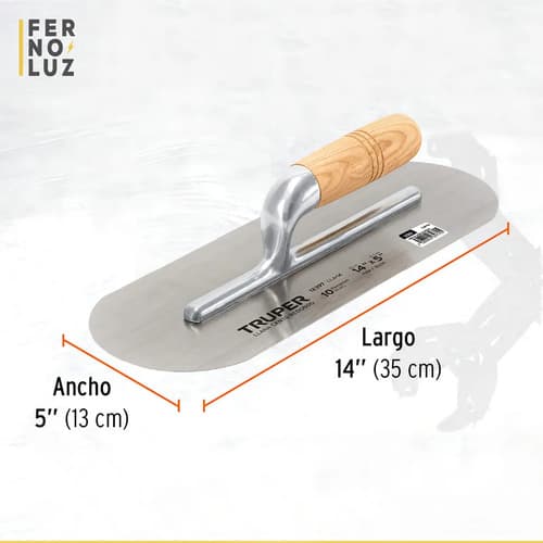Llana Canto Redondo 35 X 13 Mm Con Mango De Madera 14 PuLG