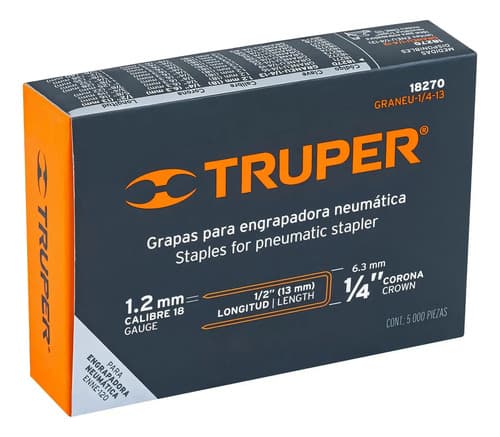 Caja Con 5000 Grapas Corona 1/4' Calibre 18, 13mm P/enne-120