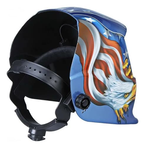 Careta Soldar Electronica Aguila Herramienta Casco Ajustable Color Azul