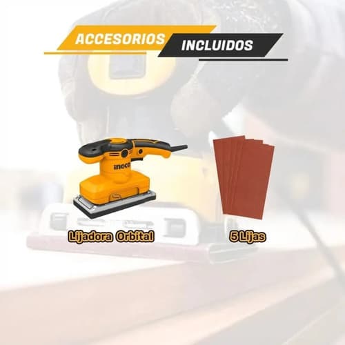 Lijadora Orbital 1/2 Lija 180mm X 90mm 320w Madera Pared Naranja 60 Hz