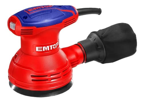 Lijadora Roto Orbital 320 Watts 125 Mm + 5 Lijas - Emtop Color Rojo Frecuencia 50