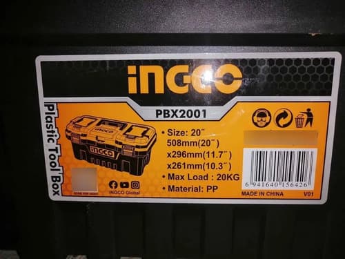 Caja Herramientas Ingco 20 , Broche Plastico Anaranjado