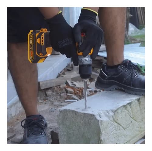 Taladro Atornillador 20v Ingco Brushless Portátil + Extensor Amarillo 50 Hz 60 Hz