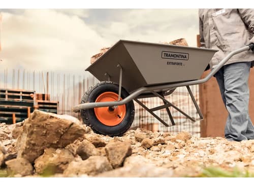 Carretilla Calibrada 65l C/rueda Maciza Tramontina 77714/235 Gris