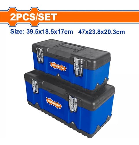 Set 2 Cajas Herramientas Metal Plastico 15.5 18.5  Wtb6a02 Azul