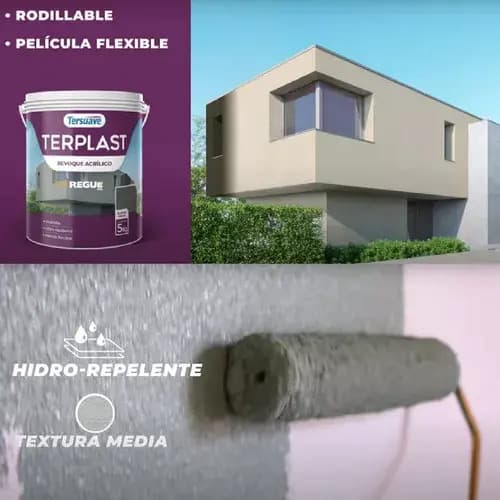 Terplast Revestimiento Acrílico X 25kg Tersuave - Umox Color Marron Serrano