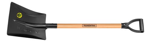 Pala Cuadrada Tramontina Con Mango De Madera, 71 Cm, N 3, 9 Unidades, Color Negro