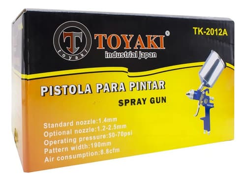 Pistola Gravedad Para Pintar Toyaki Tk-2012a Metal Plateado 600 Ml