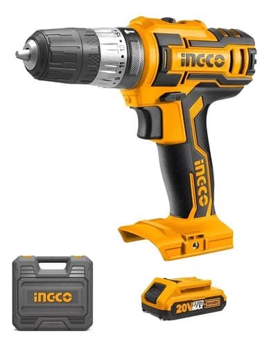 Taladro Percutor Ingco 20v, Mandril 10mm, 55 N/m Naranja Claro