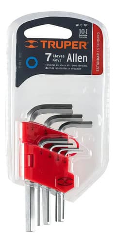 Juego De Llaves Allen Std 7 Piezas Truper 15533 Color Plateado