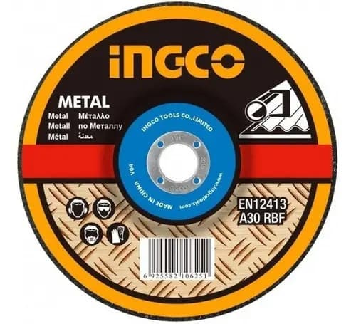 Disco De Desbaste Para Metal Ingco Mgd601801 De 6mm Gris