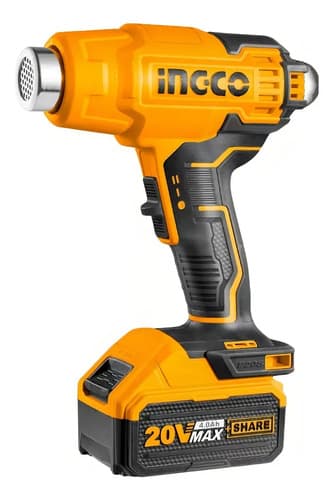 Pistola De Calor Inalambrica Bat + Cargador Ingco Hgli20025 Color Naranja