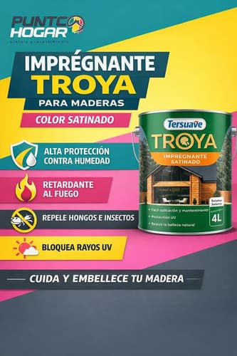 Impregnante Troya Satinado Tersuave Int / Ext 4 Lt Color Natural