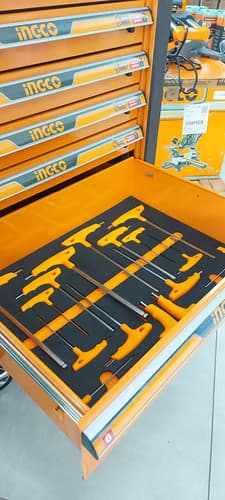 Gabinete Carro De Taller Con 328 Herramientas Ingco Naranja Claro