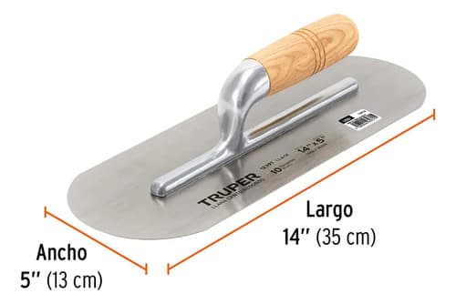 Llana Canto Redondo 35 X 13 Mm Con Mango De Madera 14 PuLG