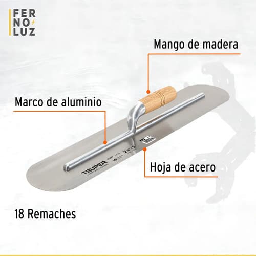 Llana De Base Redonda 61x13cm Mango Madera Truper