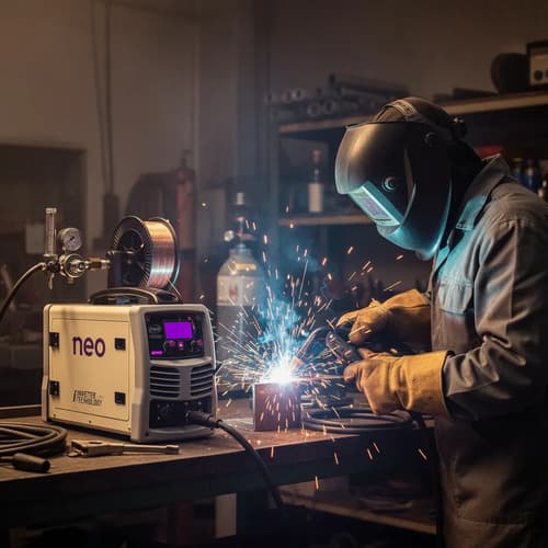 Soldadora Neo 200a 3 En 1 Mig Tig Mma + Tubo + Rollo Gris