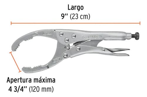 Alicate Grip Prof. 9'' Para Filtros De Aceite Boca U Truper