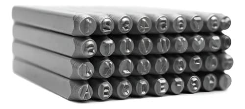 Letras Y Numeros 36pz De Golpe Nml036 Color Gris