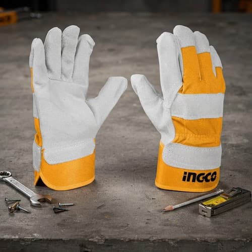Guantes De Cuero Ingco Talle 10.5 Pulgadas Gris