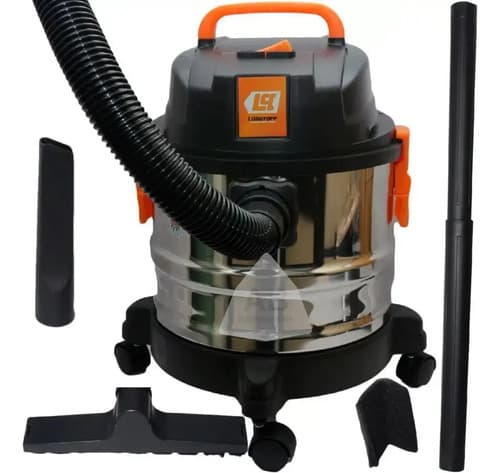 Aspiradora Ind 1 Motor Polvo Líquido 15 Litros Lusqtoff Color Acero Inoxidable/negro
