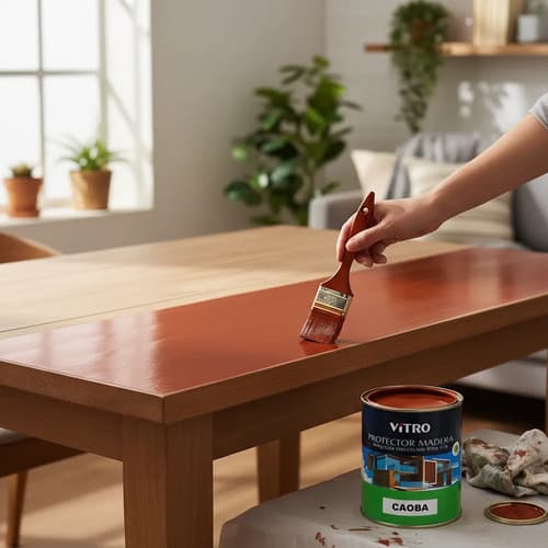 Protector De Madera 4l Uso Interior Exterior Vitro Caoba Satinado