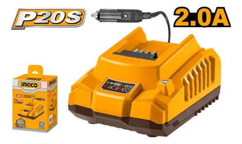 Cargador De Bateria 20v Ingco Para El Cenicero Del Auto