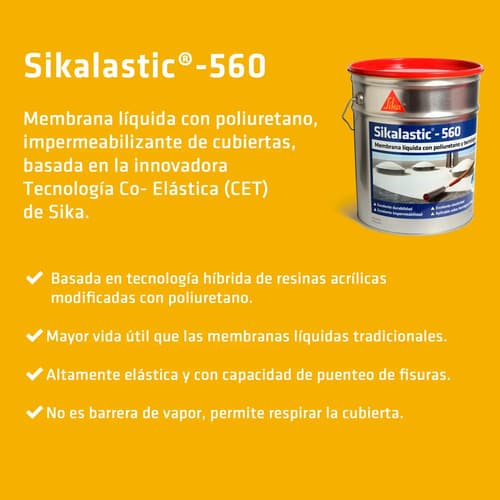 Sikalastic 560 Membrana Liquida C/poliuretano 20 Kg Acabado Mate Color Terracota