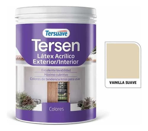 Pintura Latex Interior Ext. Tersuave Tersen Mate 1lt Colores Vainilla Suave Mate