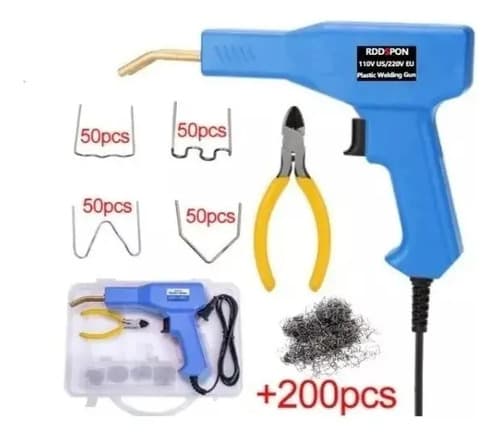 Máquina Pistola De Soldar Grapadora De Plástico Caliente Color Azul