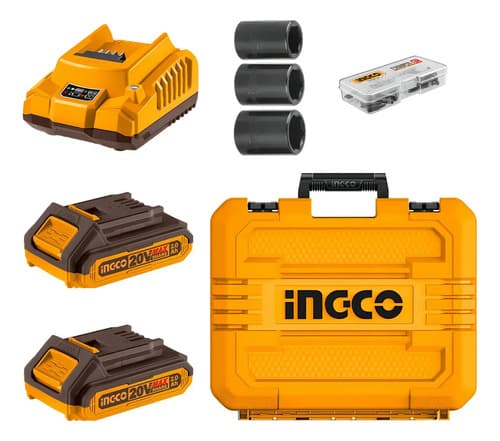 Llave De Impacto 400nm + Taladro Atornillador 52nm Ingco Color Amarillo