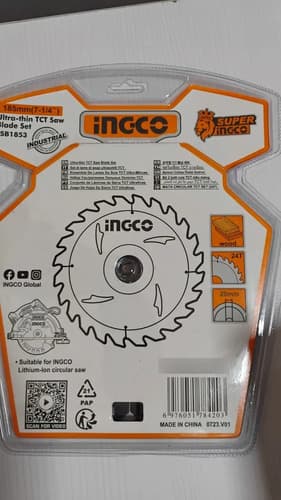 Set 2 Discos P/ Sierra 7 1/4 - 24d Ingco Tsb1853 Color Amarillo