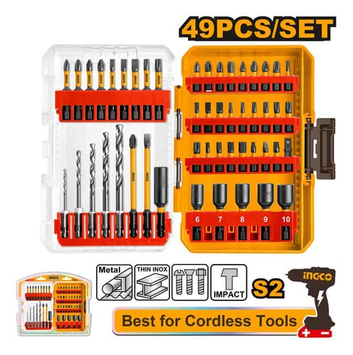 Set 49 Puntas Mechas Para Atornillador De Impacto Ingco