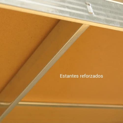 Estantería Metálica Estantes En Mdf - Para 120kg 180x90x40cm Color Metal Y Madera