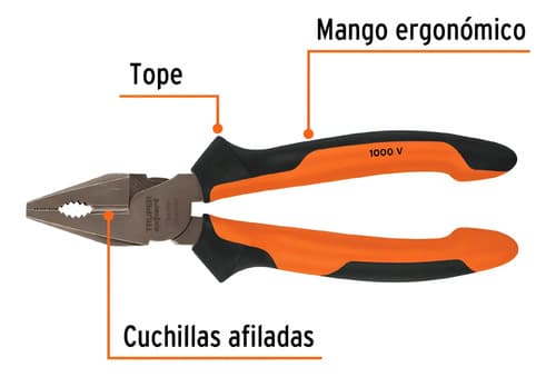 Pinza Electricista 8'' Comfort Grip Truper Expert 17330
