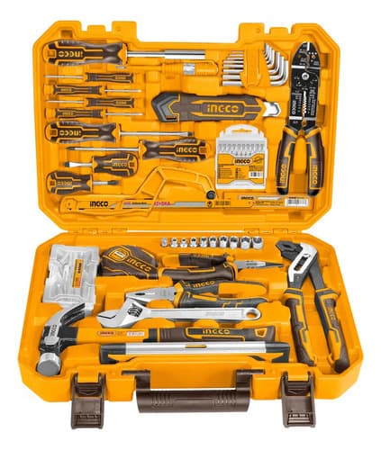 Set De 168 Herramientas De Mano En Valija Plastica Ingco - H Color Naranja