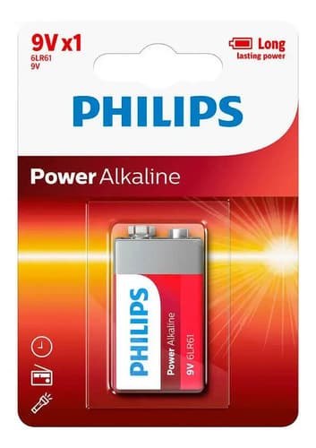 Batería Philips Power Alcalina 6lr61 9v