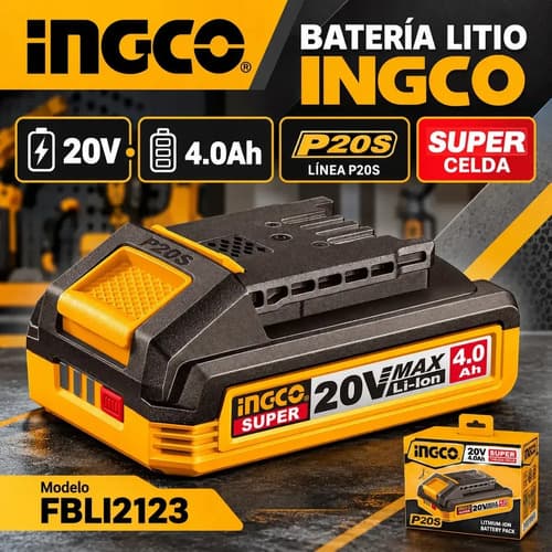 Batería Litio Ingco 20v 4.0ah Super Celda Para Herramientas
