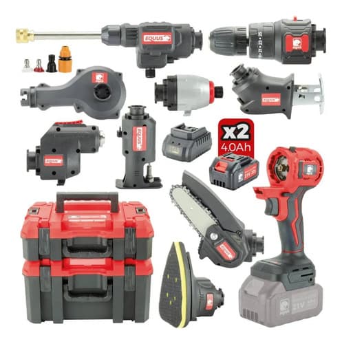 Kit Combo Multiherramienta 9 En 1 Equus Con 2 Bat 4.0ah