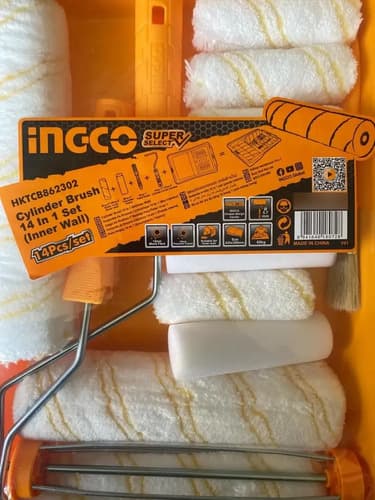 Set Kit Rodillo Pintura + Bandeja 14 En 1 Ingco Hktcb862302