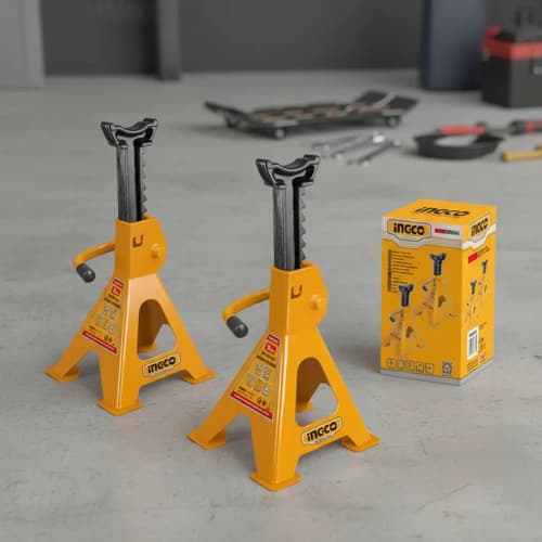 Set X2 Soporte Caballete Gato Hidraulico 3ton Ingco Hjs0301