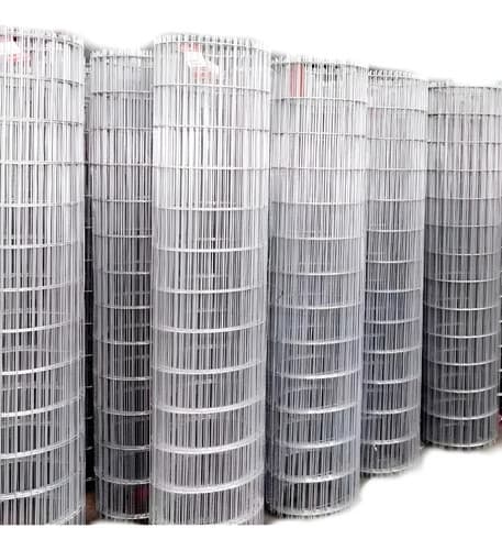 Tejido Malla Electrosoldada Galvanizada 1.20 X 25 Mts Plateado