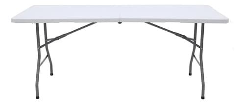 Mesa Plegable Valija 180 Exterior Interior Blanco