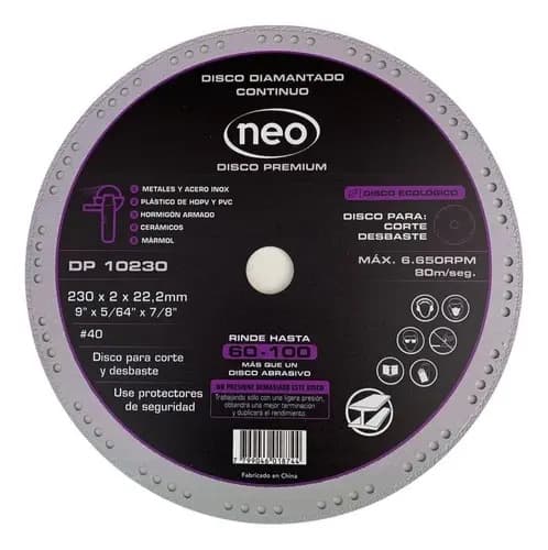Disco Diamantado Premium 230mm Neo Negro