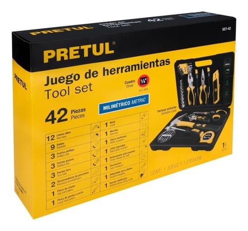 Juego De Herramientas 42 Piezas, Pretul 22101