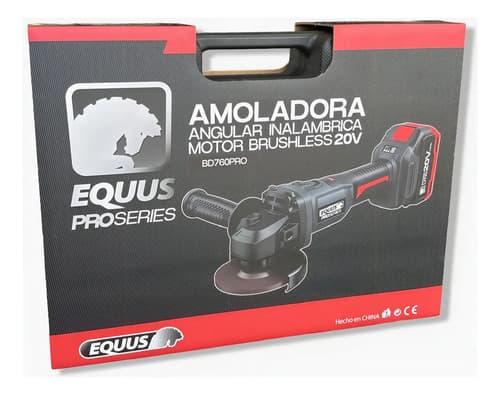Amoladora Equus Pro Series Motor S/ Carbones C/1 Bateria Negro