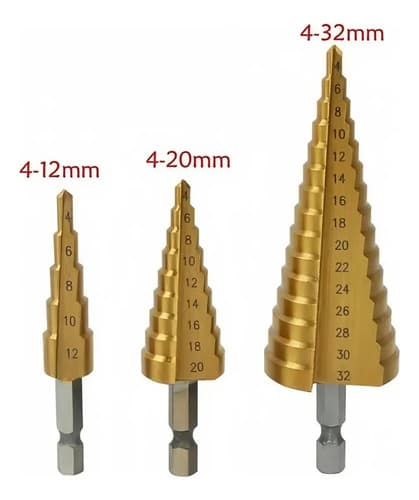 Mechas Escalonadas Acero Titanio Modelo 7 Danmi 4-32mm Juego 3 Piezas