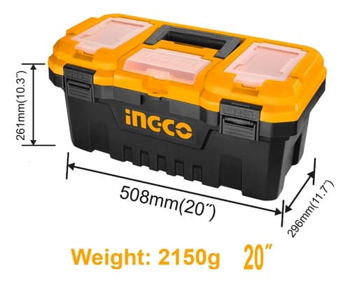 Caja Herramientas Ingco 20 , Broche Plastico Anaranjado