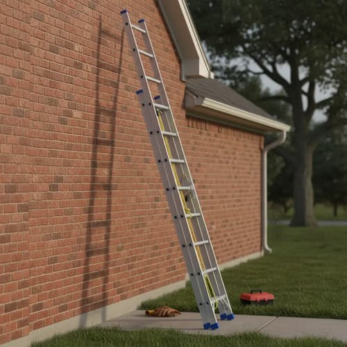 Escalera Extensible 2 X 10 Esc 2 Tramos Aluminio Wadfow Gris Gris